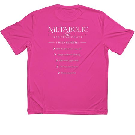 Hot Pink MR performance shirt &nbsp;, a Neon Pink Classic Performance Tee (back-view)