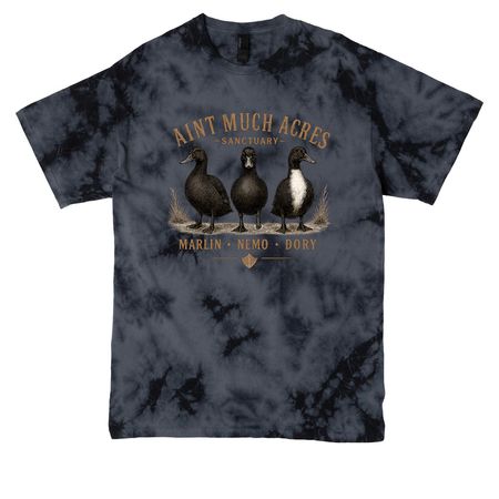 Just Keep Swimming, a Black Crystal Tie Dye Tee