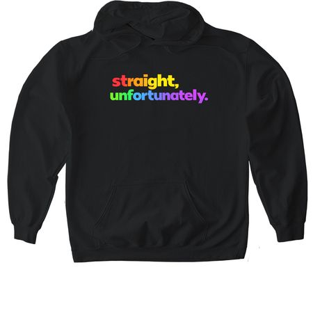 Straight, unfortunately, a Black Gildan Softstyle Pullover Hoodie