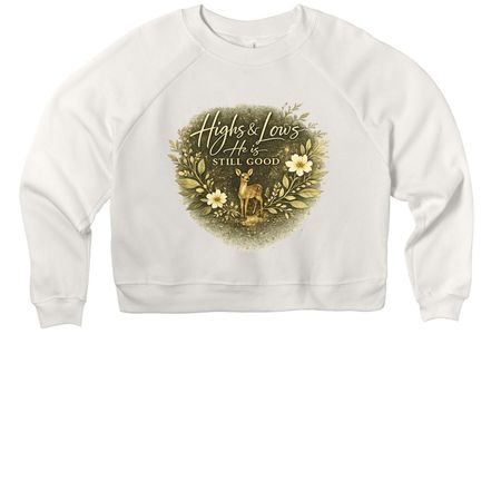 Highs & Lows, a Vintage White Women's Premium Cropped Raglan Sweatshirt