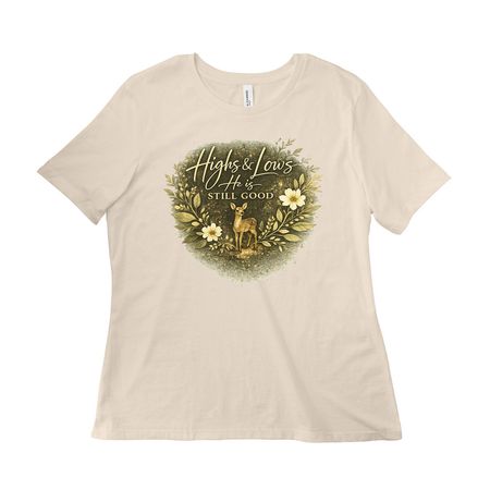 Highs & Lows, a Natural Women?s Relaxed Cotton Tee