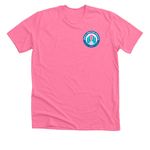 SRN Henley Master Regatta Event Shirt2, a Neon Pink Premium Unisex Tee (back-view)