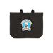 This Bag Helps Save Pit Bulls, a Deep Black Cotton Canvas Tote Bag (back-view)