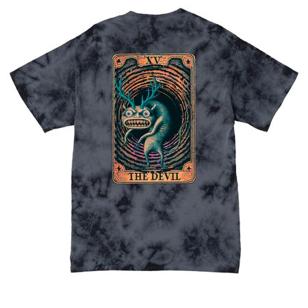 The Devil XX, a Black Crystal Tie Dye Tee (back-view)