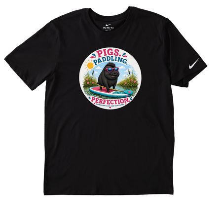 Pigs. Paddling. Perfection. Summer Fundraiser, a Black Nike Dri-FIT Jersey Blend Performance Tee