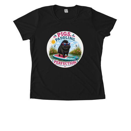 Pigs. Paddling. Perfection. Summer Fundraiser, a Black Women's Performance Tee