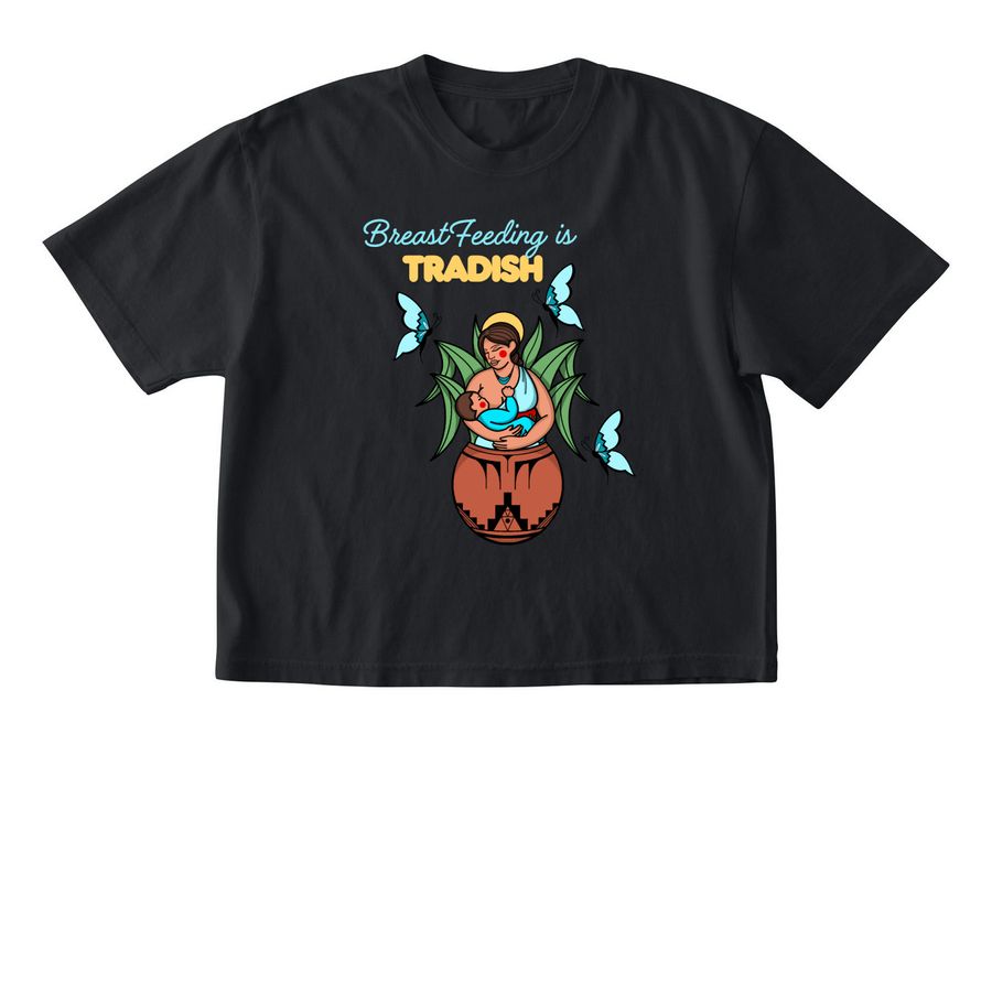 Breast Feeding is Tradish, a Black Comfort Colors Boxy Tee