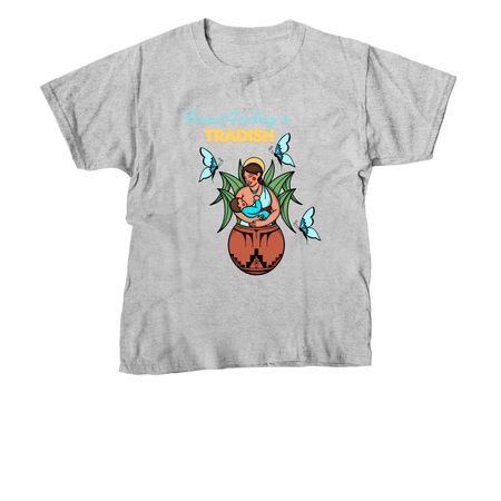 Breast Feeding is Tradish, a Sport Grey Youth Unisex Tee