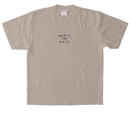 Black letter merch, a Oatmeal Heavyweight Garment Dye Tee