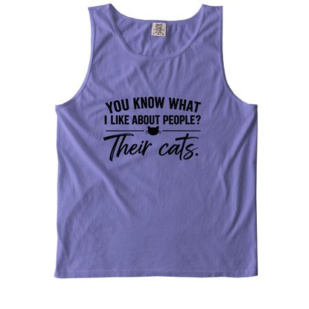 You know what I like about people? &nbsp;Their cat, a Violet Comfort Colors Tank Top