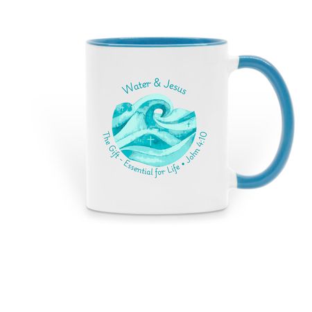 Mugs, a Light Blue Two-Tone Ceramic Mug