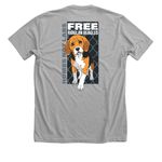 FREE THE RIDGLAN BEAGLES, a Athletic Heather Premium Unisex Tee (back-view)