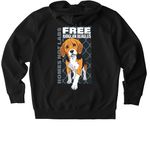 FREE THE RIDGLAN BEAGLES, a Black Stanley/Stella Unisex Cultivator 2.0 Zip Up Pullover Hoodie (back-view)