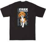 FREE THE RIDGLAN BEAGLES, a Black Tall Classic Unisex Tee (back-view)