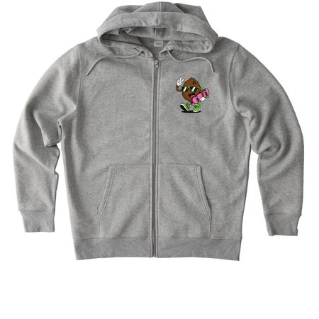 Coconuts & Bolts (Light Front and Back Design), a Heather Grey Stanley/Stella Unisex Cultivator 2.0 Zip Up Pullover Hoodie