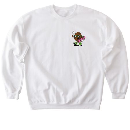 Coconuts & Bolts (Light Front and Back Design), a White Softstyle Crewneck Sweatshirt