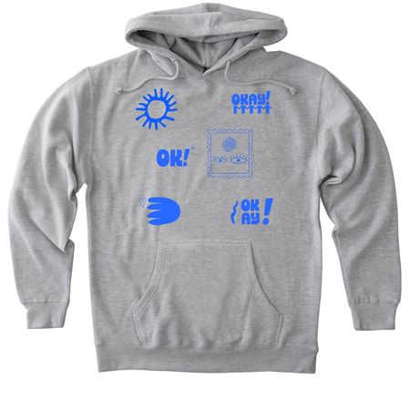 "Okay!" Best Buddies Tee, a Grey Heather Heavyweight Pullover Hoodie