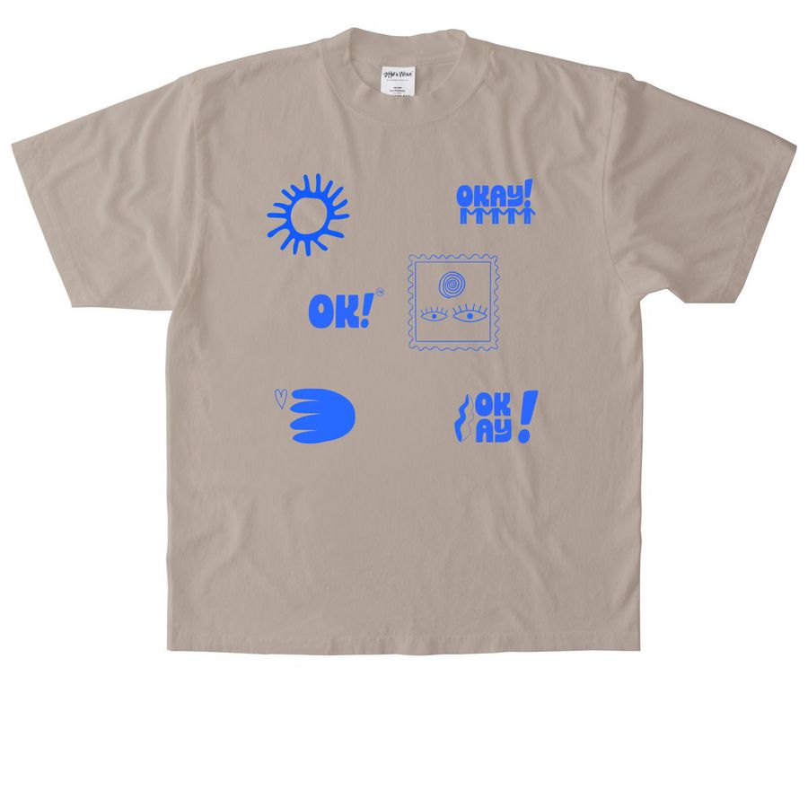 "Okay!" Best Buddies Tee, a Oatmeal Heavyweight Garment Dye Tee