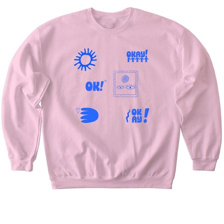 "Okay!" Best Buddies Tee, a Light Pink Softstyle Crewneck Sweatshirt