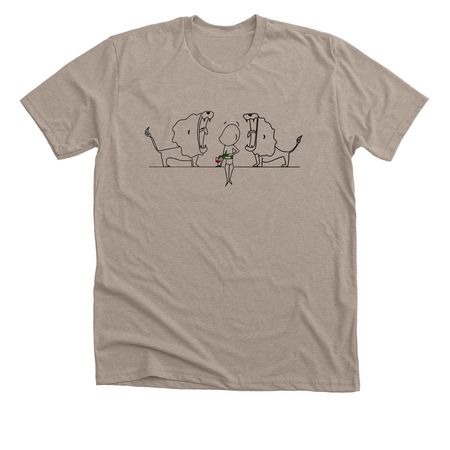Lions Roaring T-Shirt, a Heather Stone Premium Unisex Tee