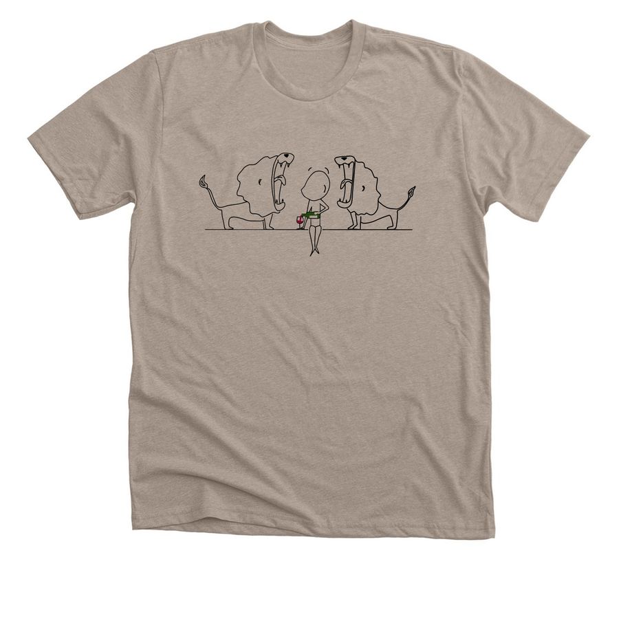 Lions Roaring T-Shirt, a Heather Stone Premium Unisex Tee