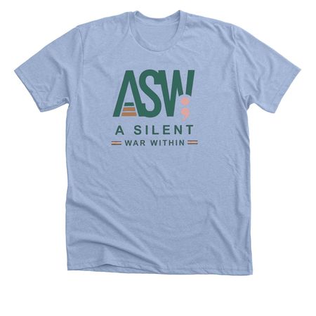 Girls? Brains Matter Too: Her Silent War, a Heather Baby Blue Premium Unisex Tee