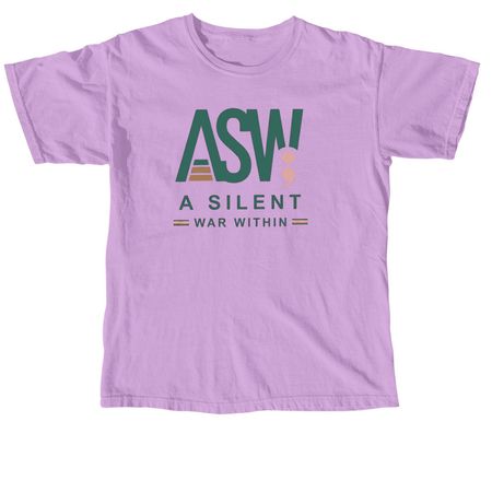 Girls? Brains Matter Too: Her Silent War, a Neon Violet Comfort Colors Unisex Tee