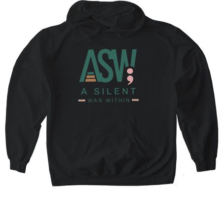 Girls? Brains Matter Too: Her Silent War, a Black Gildan Softstyle Pullover Hoodie