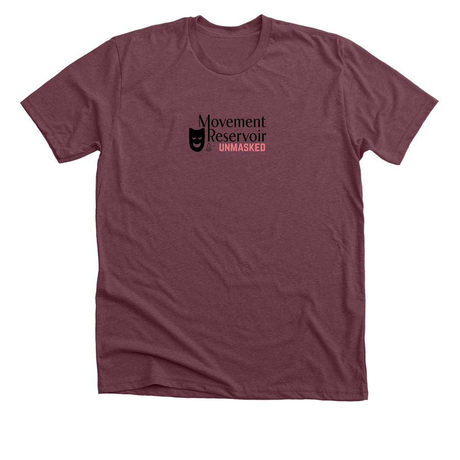 MRDC Unmasked Merch, a Heather Maroon Premium Unisex Tee