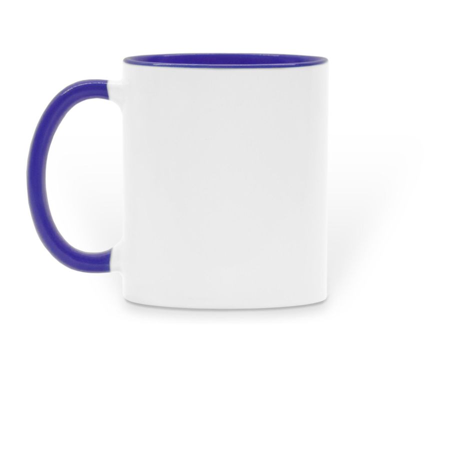 Button Mug, a Dark Blue Two-Tone Ceramic Mug (back-view)