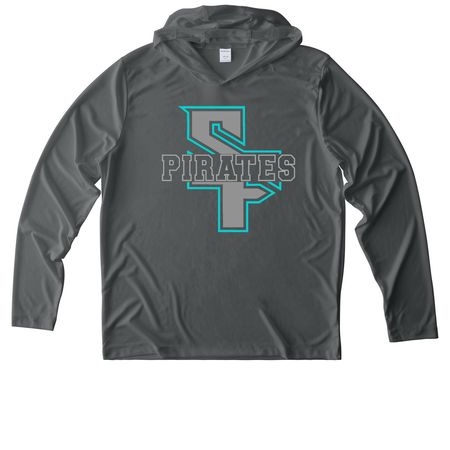 PIRATES SF Performance, a Dark Smoke Grey UV Performance Long Sleeve Hoodie
