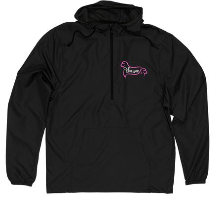 O-P Club Lambs Windbreaker Jackets, a Black Quarter-Zip Windbreaker