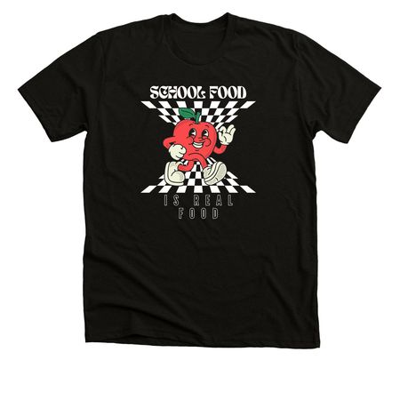 School Food is Real Food, a Solid Black Blend Premium Unisex Tee