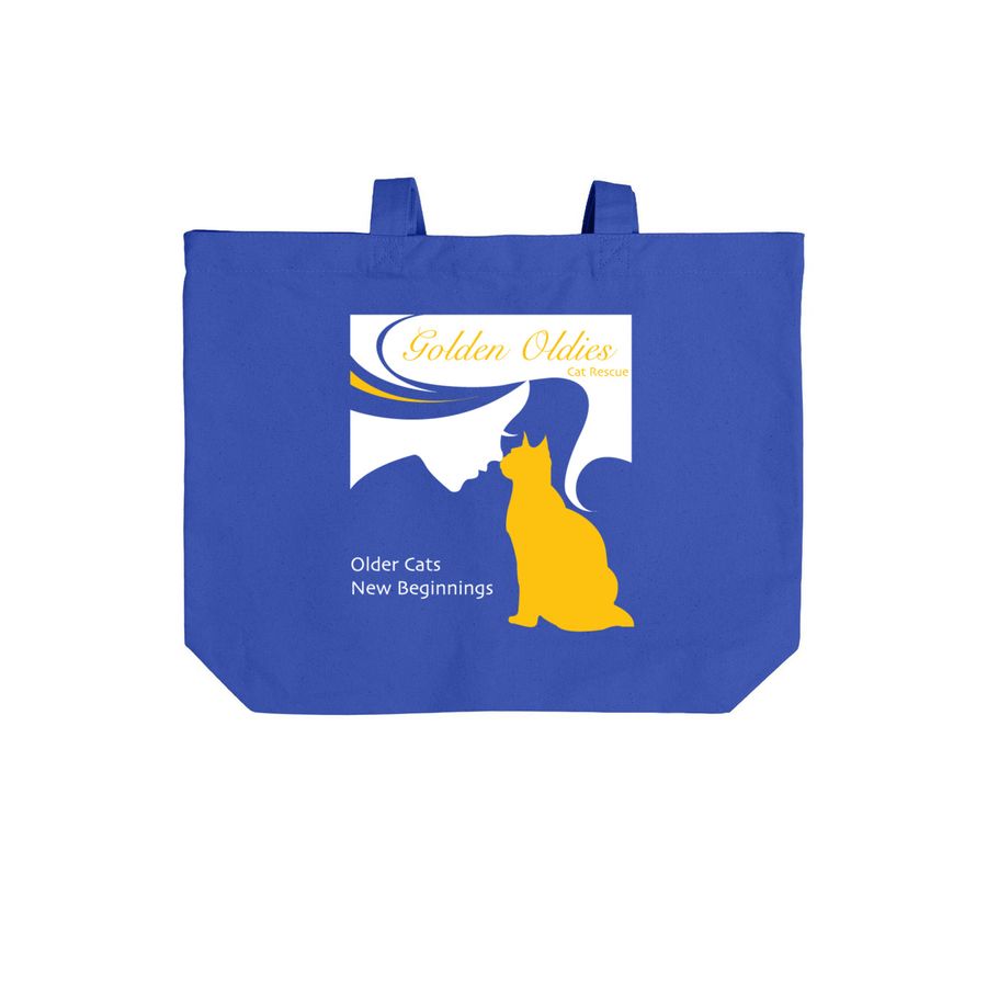 Golden Oldies Signature Bags, a True Royal Cotton Canvas Tote Bag (back-view)