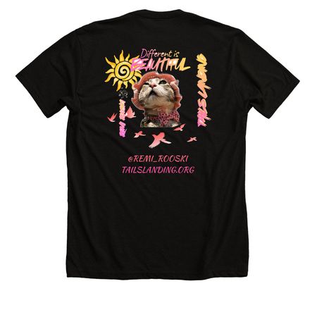 Different is Beautiful, a Solid Black Blend Premium Unisex Tee (back-view)