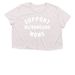 Support Microdosing Moms Cropped Tee, a Heather Dust Women?s Flowy Cropped Tee