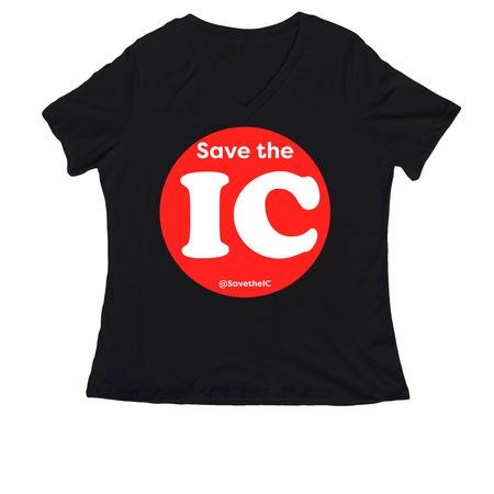 Save the IC! Shirts, sweats and hoodies, a Black Women's Relaxed V-Neck Tee