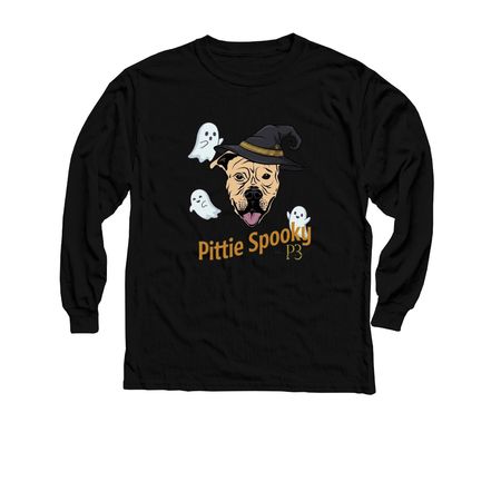 Pittie Spooky, a Black Youth Long Sleeve Tee