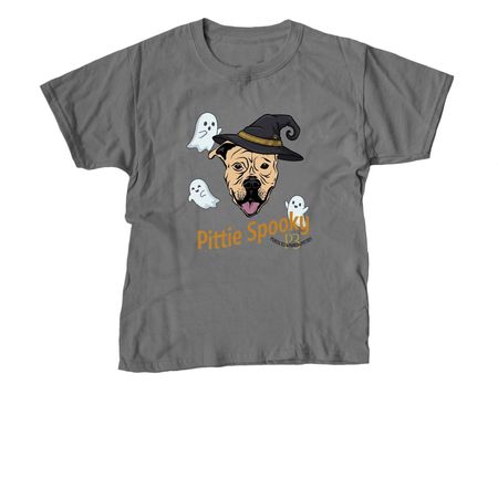 Pittie Spooky, a Charcoal Youth Unisex Tee