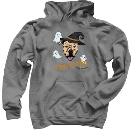 Pittie Spooky, a Charcoal Pullover Hoodie