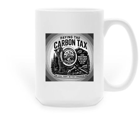 Carbon Tax Mugs, a White Large Coffee Mug