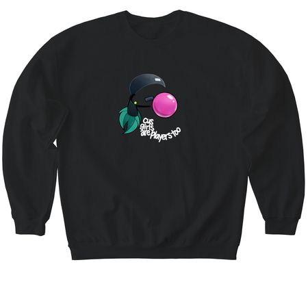 cus girls, a Black Softstyle Crewneck Sweatshirt