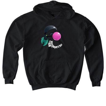 cus girls, a Black Softstyle Youth Pullover Hoodie