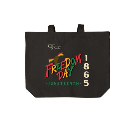 Juneteenth Canvas Tote, a Deep Black Cotton Canvas Tote Bag