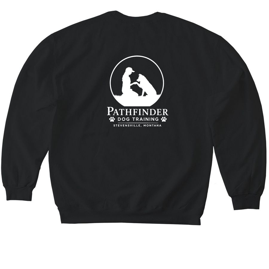 Pathfinder Dog Training&nbsp;, a Black Softstyle Crewneck Sweatshirt (back-view)