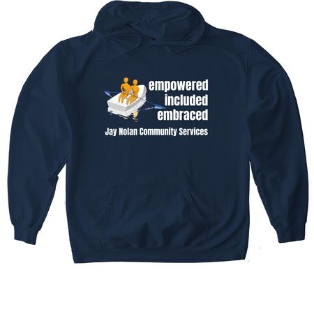 Empowered Included Embraced Tee, a Navy Gildan Softstyle Pullover Hoodie