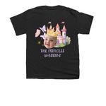 Princess Warrior, a Black Youth Unisex Tee (back-view)