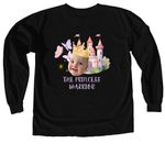 Princess Warrior, a Black Comfort Colors Long Sleeve Tee (back-view)