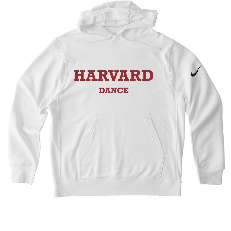 Harvard Dance White Nike Pullover Fleece Hood, a White Nike Club Fleece Pullover Hoodie