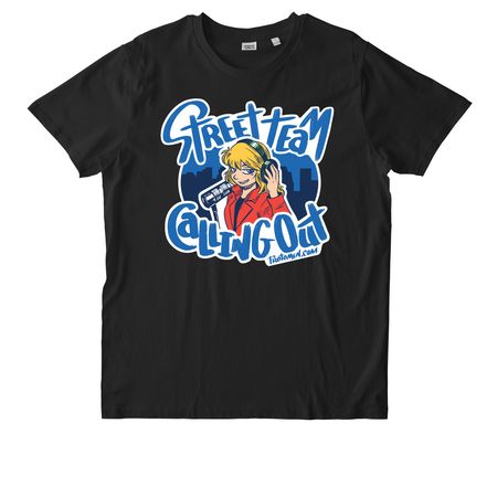 Street Team Calling Out T-shirt or Tank Top, a Black Stanley/Stella Unisex Rocker Tee